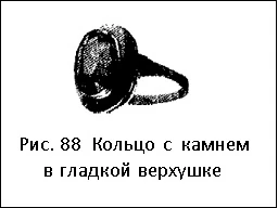 кольцо с камнем в гладкой верхушке